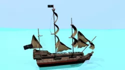 Pirate ship The Walrus Low-poly  3D model