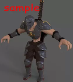 Ragnar and sword Low-poly  3D model