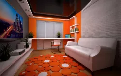 Room design in orange colour 3D model