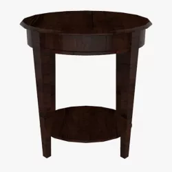 Small Round Wood Table Low-poly  3D model