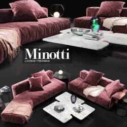 Sofa Minotti Lounge Freeman 3D model