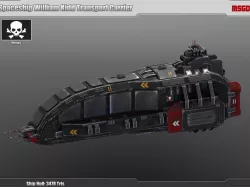 Spaceship William Kidd Pirate Transport Carrier Low-poly  3D model