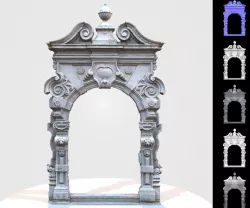 Stylised Concrete Passage Way Door Low-poly  3D model