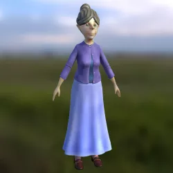 Sweet Cartoon Grandma 3D model