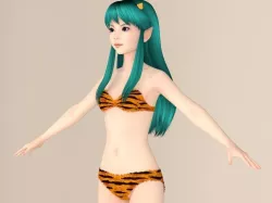  T pose nonrigged model of Lum with various outfit 3D model