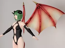  T pose nonrigged model of succubus girl Leila 3D model