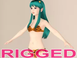 T pose rigged model of Lum with various outfit 3D model