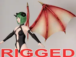 T pose rigged model of succubus girl Leila 3D model