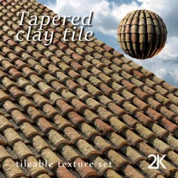 Tapered clay tile or spanish roof tile texture set Texture