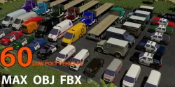 TOP COMMERCIAL VEHICLES Low-poly  3D model