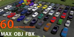 TOP EUROPEAN CARS Low-poly  3D model