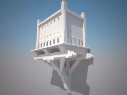wooden balcony 3D model