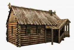 Wooden Village House Low-poly  3D model