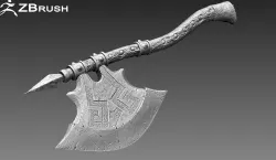 Zbrush Barbarian Axe 3D model