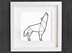 Customizable Origami Howling Wolf