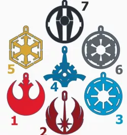 Ei9ht Christmas Balls Star Wars Emblems 