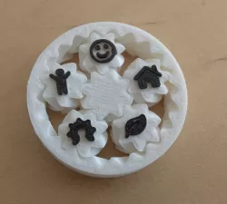 Gear Bearing with symbols for social economy