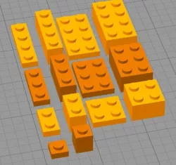 LEGO basic Bricks (1x1-4 and 2x2-4, small and large)