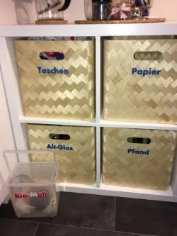 Beschriftung Mülleimer