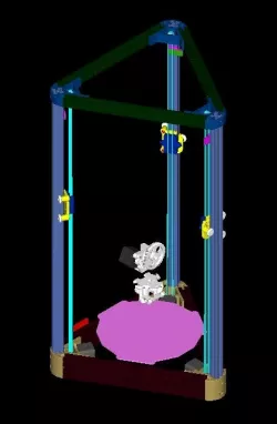 Delta 3D Printer for 25 mm Extruction bar Version 2
