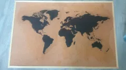 lasercut pinboard world map - Pinnwand Weltkarte