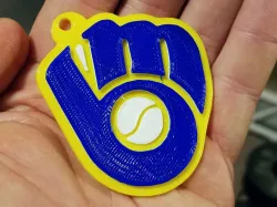 Milwaukee Brewers M&B Mitt Logo Keychain