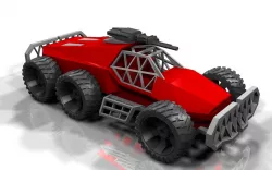 Armored vehicle, printable without supports