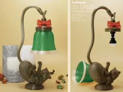 Christmas cat lamp