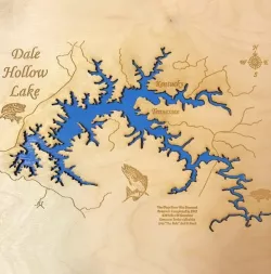 Dale Hollow Lake Map Laser Cut