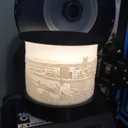 Pittsburgh Lithophane Lamp Shade, Base & Top