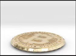 Bitcoin Coin & Coaster ( double sided )