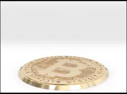 Bitcoin Coin & Coaster ( one sided )