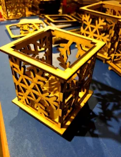 Laser Cut Snowflake Votive Holder.