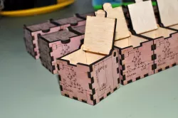 Laser Cut Wood Box with Schematic Diagram Design 
