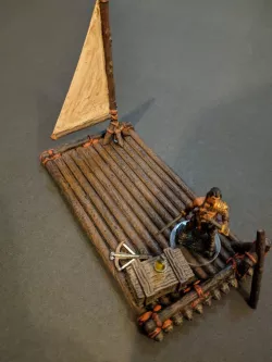 Sail and Mast for Raft - 28mm gaming