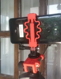 Universal springy smartphone to gopro style mount