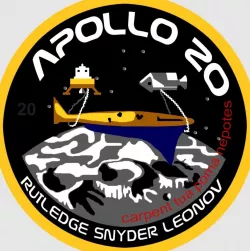 Vintage NASA Apollo 20 Mission Logo Sign Litho