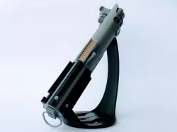 Tilted display stand for lightsaber hilt