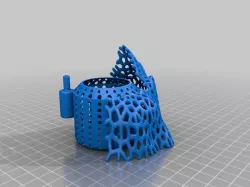 Aquarium plant pot with shrimp caves and air bubbler