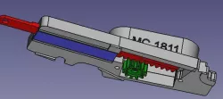 C-rail turnout servo switch (with gear)