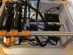 Mining Rig Open Air Frame 2020 Extrusion and 3D printed parts v2