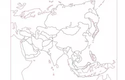 Montessori puzzle map of Asia for laser cutting