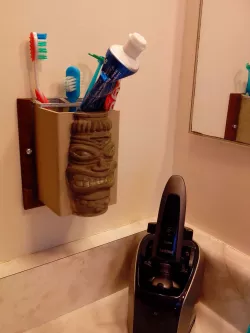 Tiki Toothbush / Tooth Paste Holder
