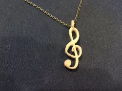 Treble Clef Music Necklace Charm