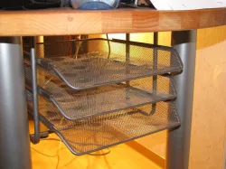 Upside-down Ikea letter tray mount