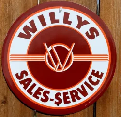 Vintage Willys sales and service sign/coin