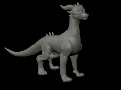 Wingless Cartoon Dragon