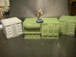28mm Infinity terrain holo ad,Lo pan noodle hut, recycle bin