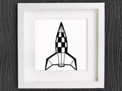 Customizable Origami Retro Rocket