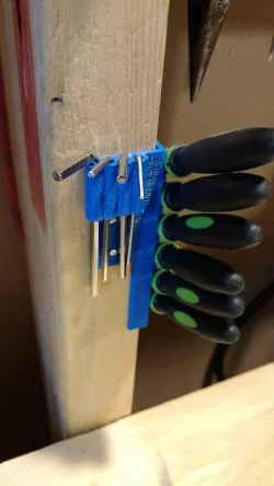Hex Key and Needle File Stud-Mount Tool Rack